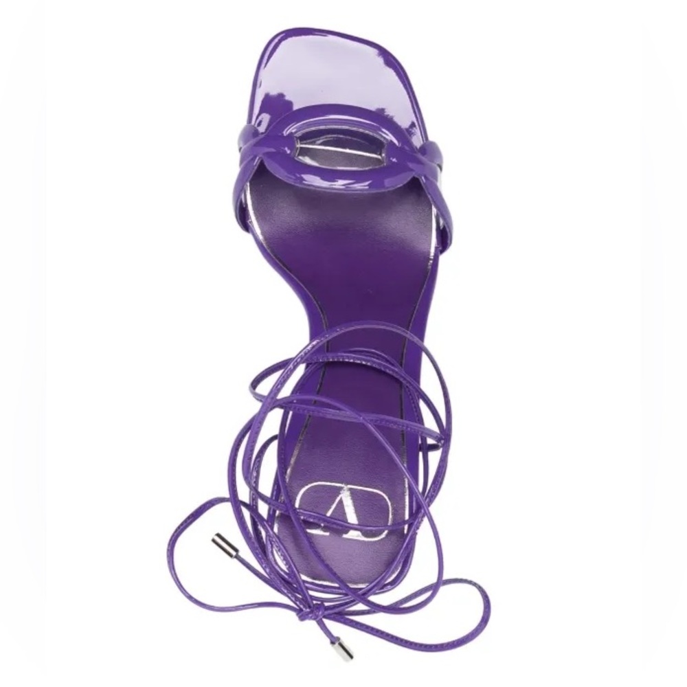 Valentino Garavani Purple Lace-Up Sandals with Clear Heel – New in Box - Picture 9 of 9